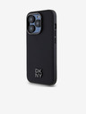 DKNY PU Leather Stack Logo Magsafe Zadní Kryt pro iPhone 15 Pro Black DKNY