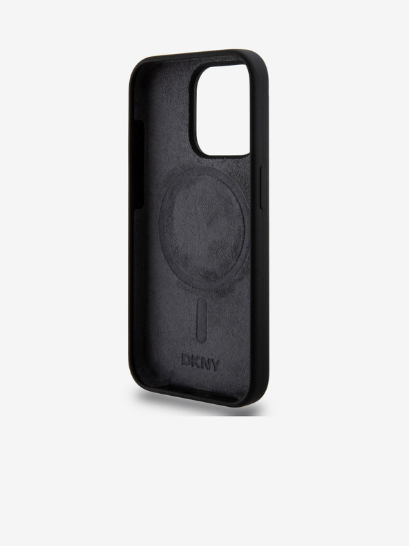DKNY Liquid Silicone Arch Logo MagSafe Zadní Kryt pro iPhone 15 Pro Black DKNY