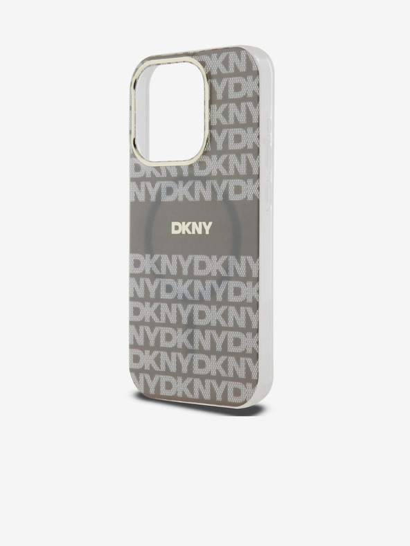 DKNY PC/TPU Repeat Pattern Tonal Stripe Magsafe Zadní Kryt pro iPhone 15 Pro Beige DKNY