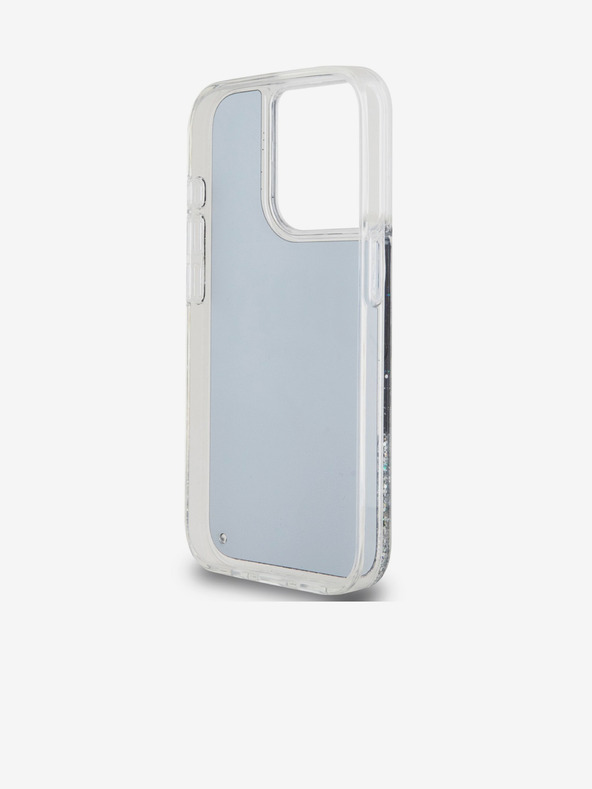 DKNY Liquid Glitter Arch Logo Zadní Kryt pro iPhone 15 Pro Black DKNY