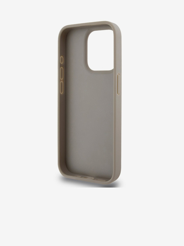 DKNY PU Leather Checkered Pattern and Stripe Zadní Kryt pro iPhone 13 Pro Beige DKNY