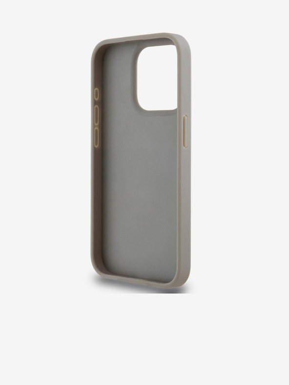 DKNY PU Leather Repeat Pattern Tonal Stripe Zadní Kryt pro iPhone 15 Pro Beige DKNY