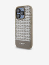 DKNY PU Leather Repeat Pattern Bottom Stripe MagSafe Zadní Kryt pro iPhone 14 Pro Brown DKNY