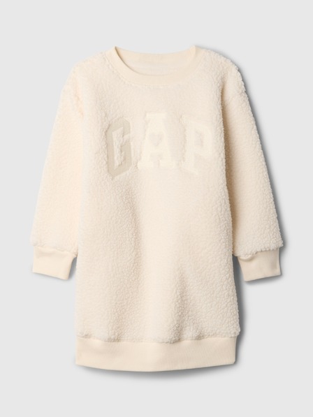 GAP Baby sherpa mikinové šaty s logem GAP