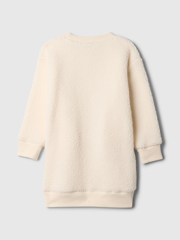 GAP Baby sherpa mikinové šaty s logem GAP