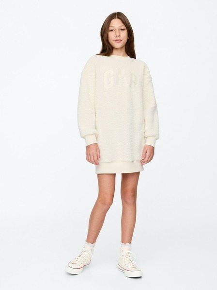 GAP Dětské oversize mikinové šaty sherpa s logem GAP