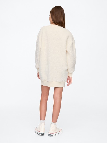 GAP Dětské oversize mikinové šaty sherpa s logem GAP