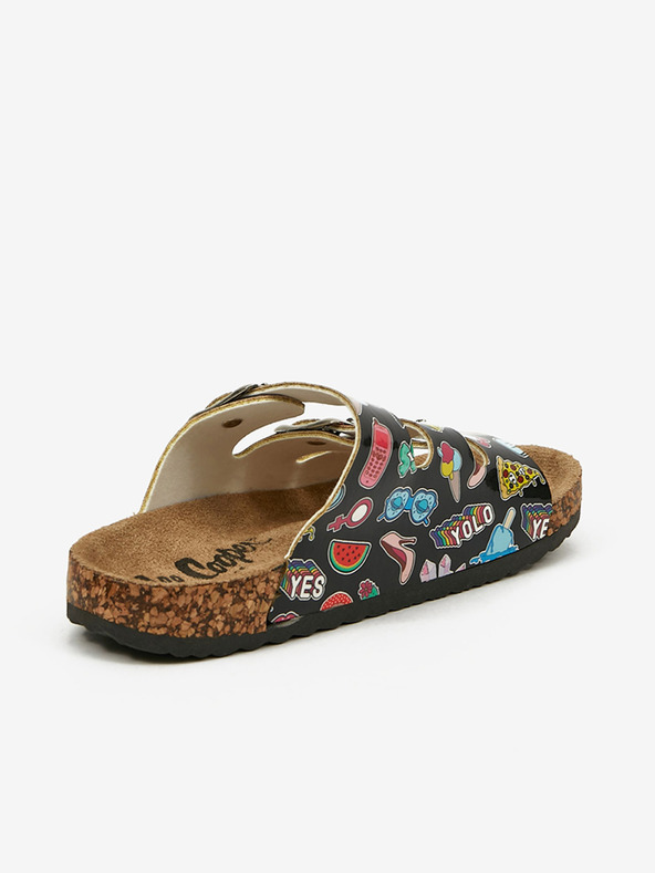 Lee Cooper Černé holčičí vzorované pantofle Lee Cooper