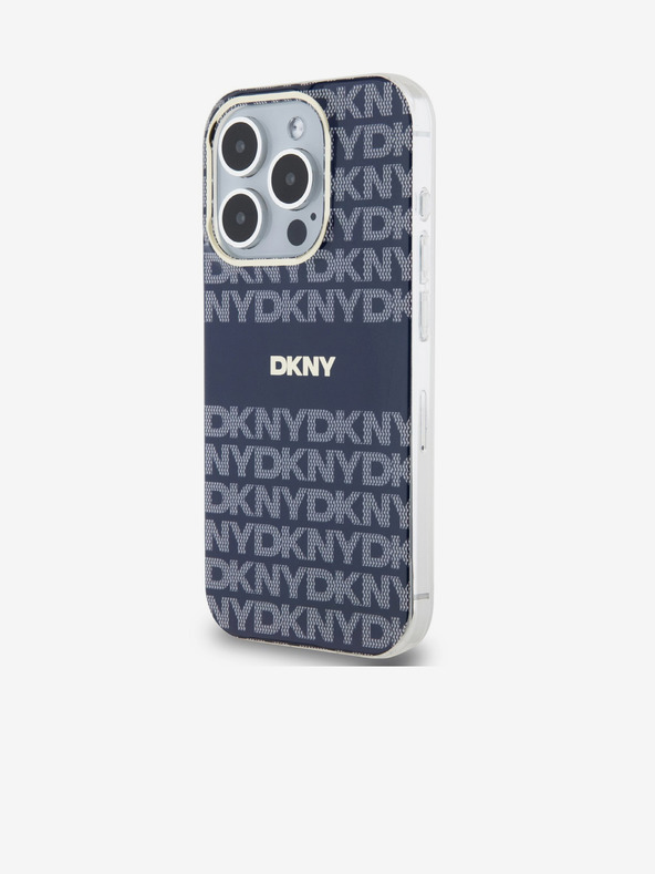 DKNY PC/TPU Repeat Pattern Tonal Stripe Magsafe Zadní Kryt pro iPhone 15 Pro Blue DKNY