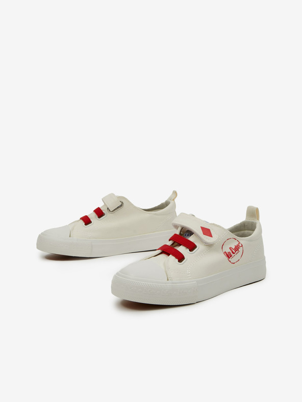 Lee Cooper Červeno-krémové dětské tenisky Lee Cooper