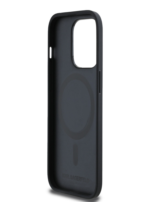 Karl Lagerfeld PU Karl Heads Pattern Magsafe Zadní Kryt pro iPhone 14 Pro Max Black Karl Lagerfeld