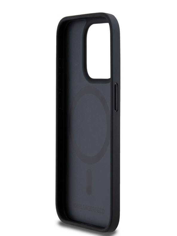 Karl Lagerfeld PU Karl Heads Pattern Magsafe Zadní Kryt pro iPhone 15 Pro Max Black Karl Lagerfeld