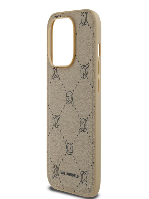 Karl Lagerfeld PU Karl Heads Pattern Magsafe Zadní Kryt pro iPhone 14 Pro Max Beige Karl Lagerfeld