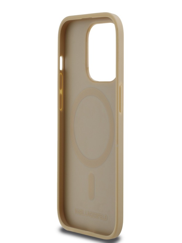 Karl Lagerfeld PU Karl Heads Pattern Magsafe Zadní Kryt pro iPhone 14 Pro Max Beige Karl Lagerfeld