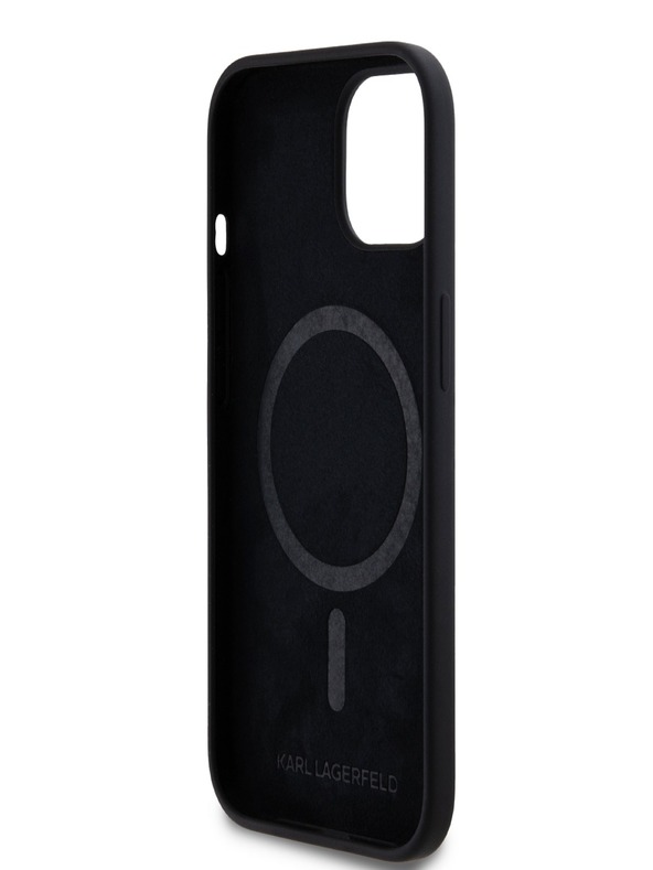 Karl Lagerfeld Liquid Silicone Double Heads Magsafe Zadní Kryt pro iPhone 15 Pro Max Black Karl Lagerfeld