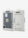 DKNY PU Leather Stack Logo Wrist Strap Zadní Kryt pro iPhone 15 Pro Max Black DKNY