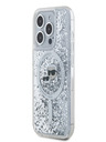 Karl Lagerfeld Karl Lagerfeld Liquid Glitter Karl and Choupette Heads MagSafe Zadní Kryt pro iPhone 15 Pro Transparent
