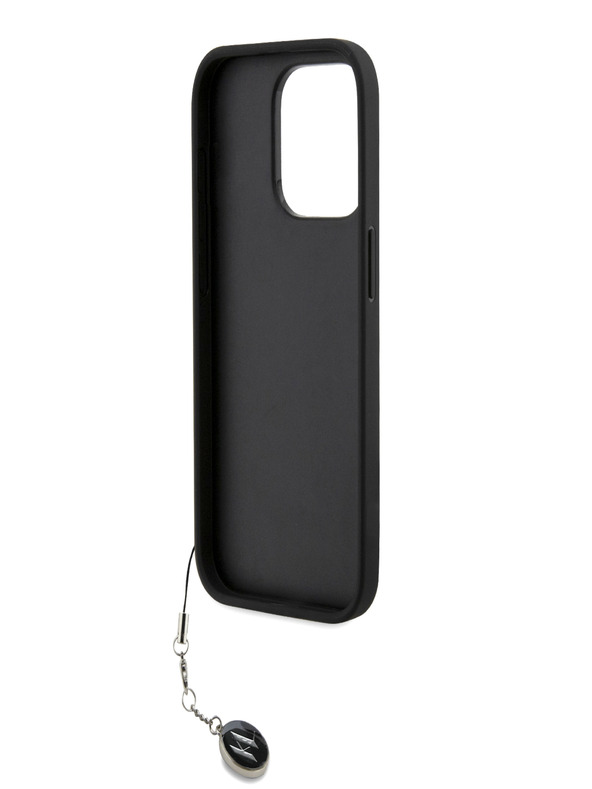 Karl Lagerfeld Karl Lagerfeld PU Saffiano Rhinestone Charm Zadní Kryt pro iPhone 15 Pro Max Black