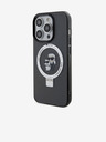 Karl Lagerfeld Ringstand Karl and Choupette MagSafe Zadní Kryt pro iPhone 15 Pro Black Karl Lagerfeld
