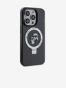 Karl Lagerfeld Ringstand Karl and Choupette MagSafe Zadní Kryt pro iPhone 15 Pro Black Karl Lagerfeld