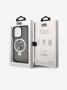 Karl Lagerfeld Ringstand Karl and Choupette MagSafe Zadní Kryt pro iPhone 15 Pro Black Karl Lagerfeld