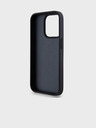 DKNY PU Leather Repeat Pattern Tonal Stripe Zadní Kryt pro iPhone 15 Pro Black DKNY