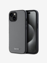 DKNY PU Leather Silver Metal Logo Magsafe Zadní Kryt pro iPhone 13 Grey DKNY