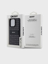 DKNY PU Leather Repeat Pattern Tonal Stripe Zadní Kryt pro iPhone 15 Pro Max Black DKNY