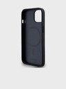 DKNY PU Leather Repeat Pattern Stack Logo Magsafe Zadní Kryt pro iPhone 15 Black DKNY
