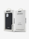DKNY PU Leather Silver Metal Logo Magsafe Zadní Kryt pro iPhone 15 Black DKNY