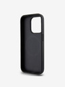 DKNY PU Leather Silver Metal Logo Magsafe Zadní Kryt pro iPhone 15 Pro Max Black DKNY