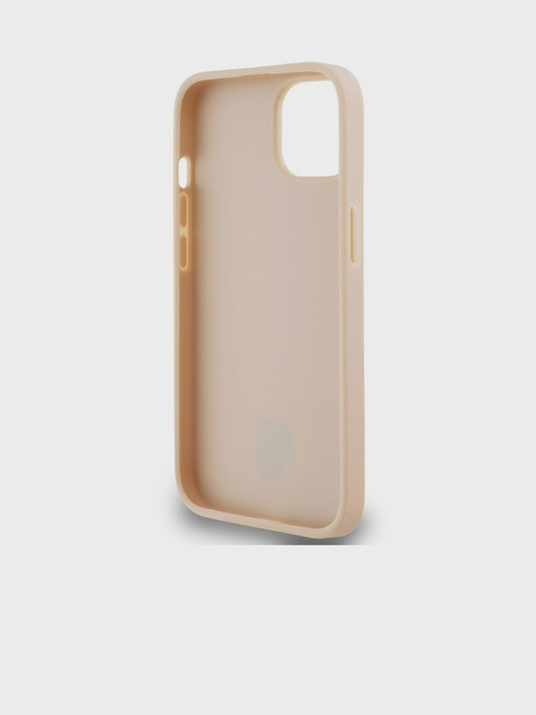 DKNY PU Leather Repeat Pattern Tonal Stripe Zadní Kryt pro iPhone 14 Pink DKNY