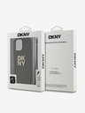 DKNY PU Leather Stack Logo Wrist Strap Zadní Kryt pro iPhone 14 Pro Brown DKNY
