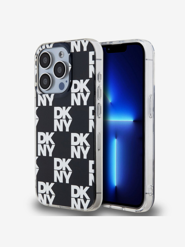 DKNY PC/TPU Checkered Pattern Zadní Kryt pro iPhone 15 Pro Max Black DKNY
