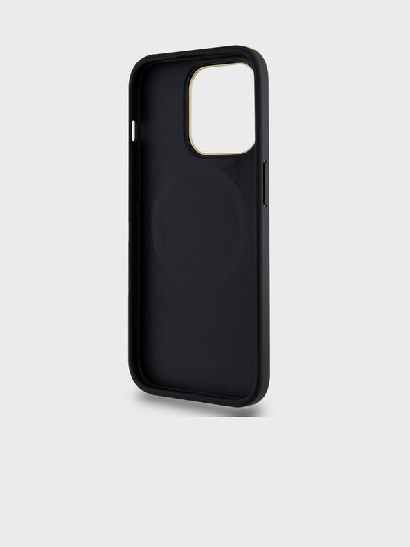 DKNY PU Leather Checkered Pattern Magsafe Zadní Kryt pro iPhone 15 Pro Black DKNY