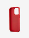 DKNY PU Leather Stack Logo Wrist Strap Zadní Kryt pro iPhone 15 Pro Red DKNY