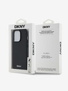 DKNY PU Leather Silver Metal Logo Magsafe Zadní Kryt pro iPhone 14 Pro Black DKNY