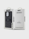 DKNY PU Leather Repeat Pattern Tonal Stripe Zadní Kryt pro iPhone 14 Pro Max Black DKNY