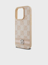 DKNY PU Leather Checkered Pattern and Stripe Zadní Kryt pro iPhone 14 Pro Max Pink DKNY