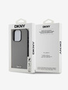 DKNY PU Leather Silver Metal Logo Magsafe Zadní Kryt pro iPhone 14 Pro Max Grey DKNY