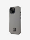 DKNY PU Leather Stack Logo Magsafe Zadní Kryt pro iPhone 15 Grey DKNY