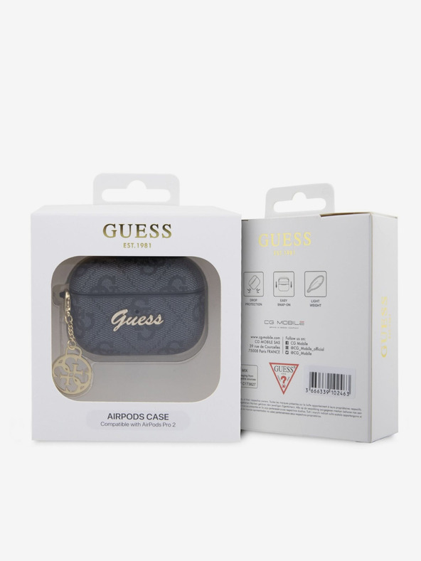 Guess Guess 4G Script PC/PU Charm Pouzdro pro AirPods Pro 2 Black