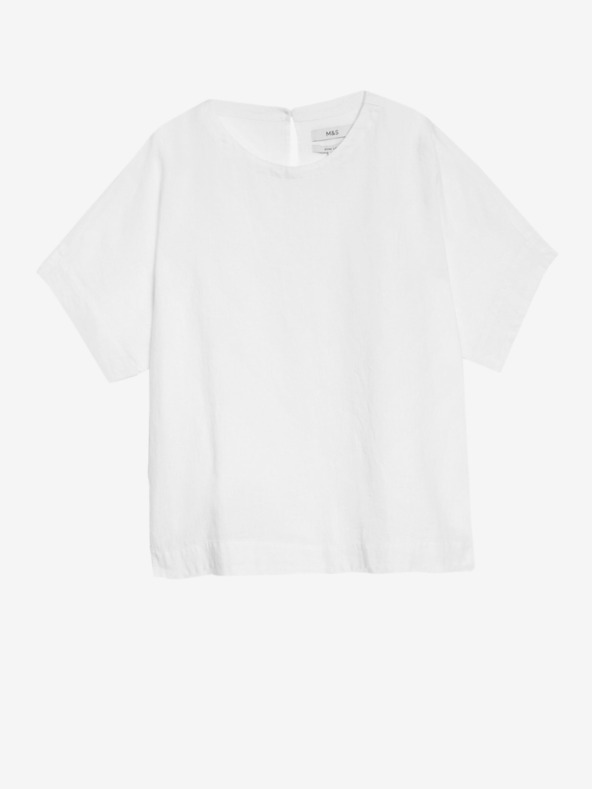 Marks & Spencer Bílá dámská lněná halenka Marks & Spencer