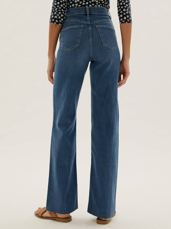 Marks & Spencer Modré dámské široké džíny Marks & Spencer