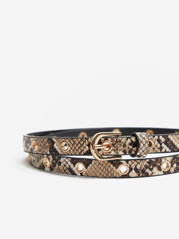 Orsay Světle hnědý a černý dámský pásek 2ks ORSAY