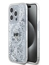 Karl Lagerfeld Karl Lagerfeld Liquid Glitter Karl Head MagSafe Zadní Kryt pro iPhone 15 Pro Max Transparent
