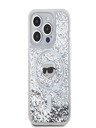 Karl Lagerfeld Karl Lagerfeld Liquid Glitter Karl Head MagSafe Zadní Kryt pro iPhone 15 Pro Max Transparent