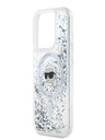 Karl Lagerfeld Karl Lagerfeld Liquid Glitter Karl Head MagSafe Zadní Kryt pro iPhone 15 Pro Max Transparent