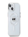 Karl Lagerfeld Karl Lagerfeld IML Karl Head Metal Frame MagSafe Zadní Kryt pro iPhone 15 Transparent