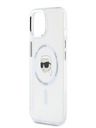 Karl Lagerfeld Karl Lagerfeld IML Karl Head Metal Frame MagSafe Zadní Kryt pro iPhone 15 Transparent